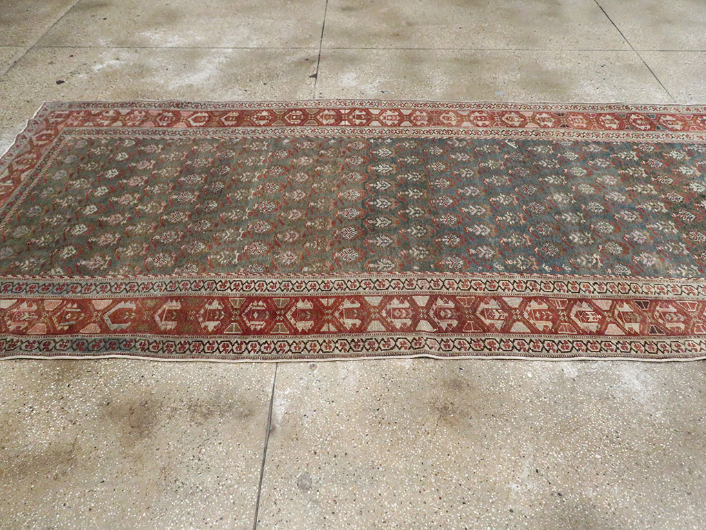 Antique Persian Kurdish Wide Gallery Runner, No.27826 - Gsblank