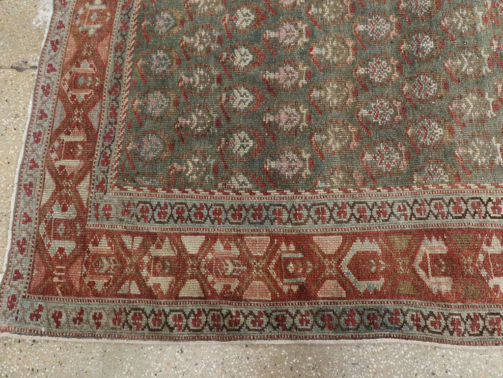 Antique Persian Kurdish Wide Gallery Runner, No.27826 - Gsblank