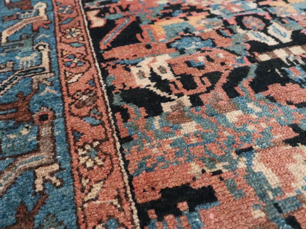 Antique Persian Malayer Square Throw Rug, No.27833 - Gsblank