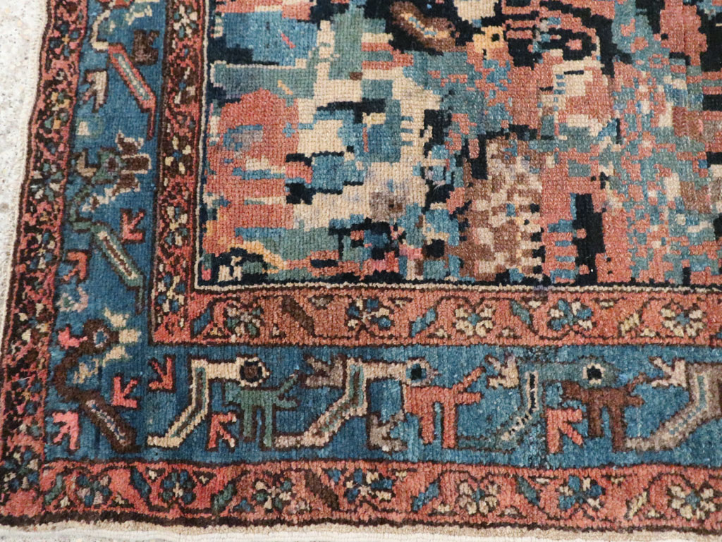 Antique Persian Malayer Square Throw Rug, No.27833 - Gsblank