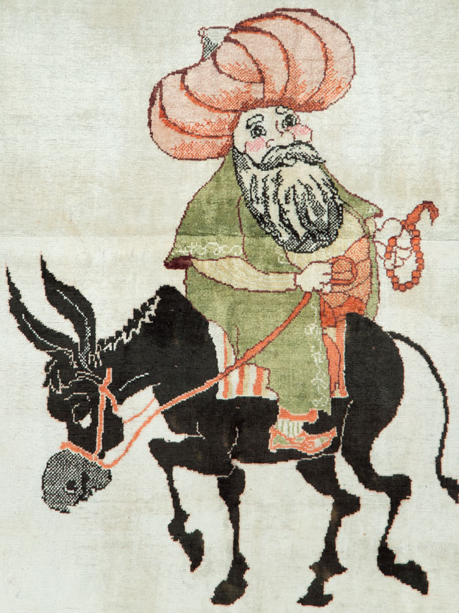 Vintage Turkish Kayseri Pictorial Rug, No.27854 - Gsblank