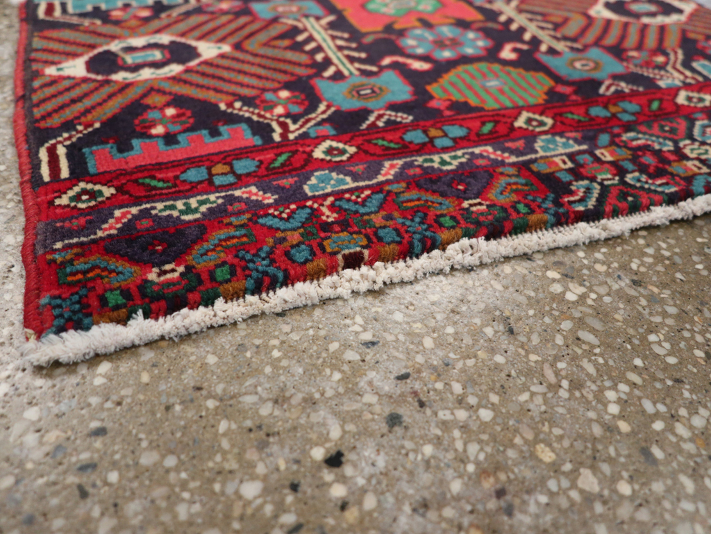 Vintage Persian Bidjar Sampler Throw Rug, No.27861 - Gsblank