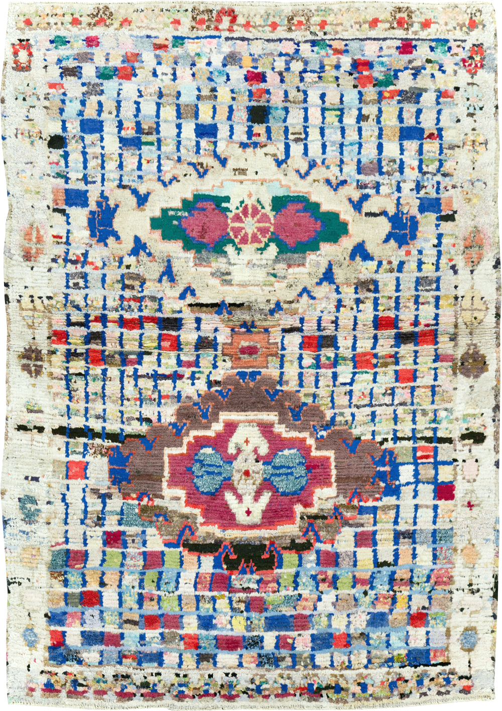 Vintage Persian Cotton Hamadan Rug, No.27867 - Gsblank