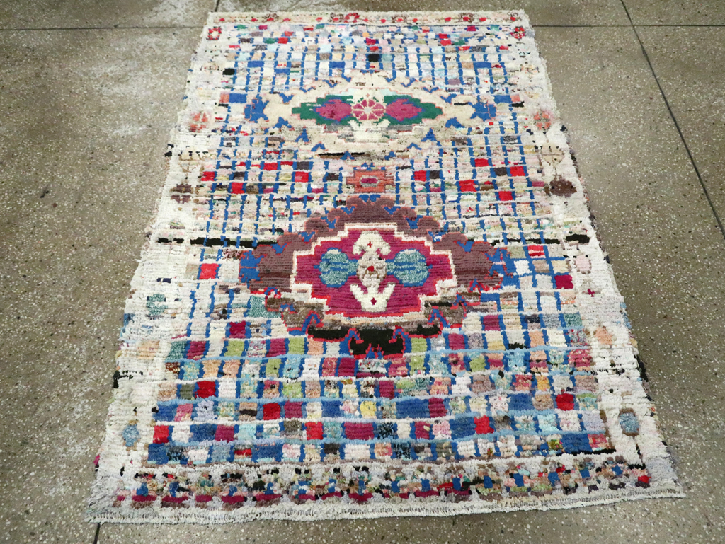 Vintage Persian Cotton Hamadan Rug, No.27867 - Gsblank