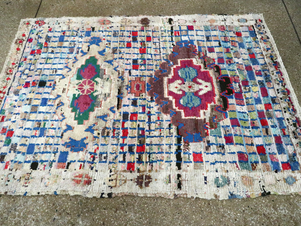 Vintage Persian Cotton Hamadan Rug, No.27867 - Gsblank