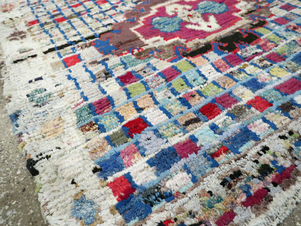 Vintage Persian Cotton Hamadan Rug, No.27867 - Gsblank