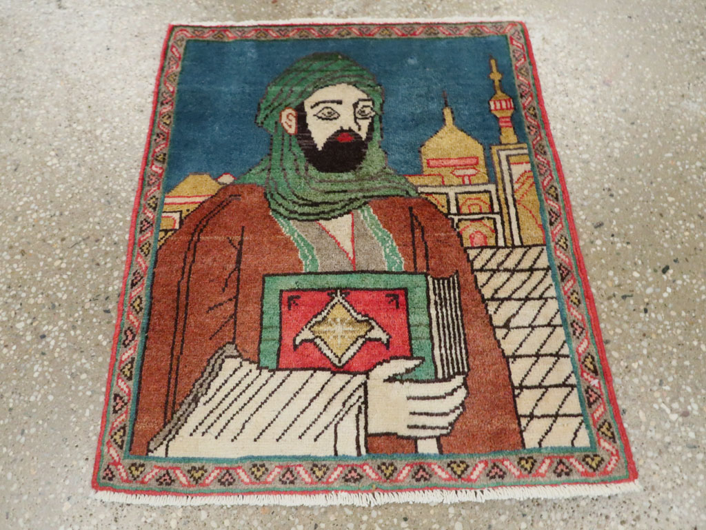 Vintage Persian Tabriz Pictorial Rug, No.27887 - Gsblank