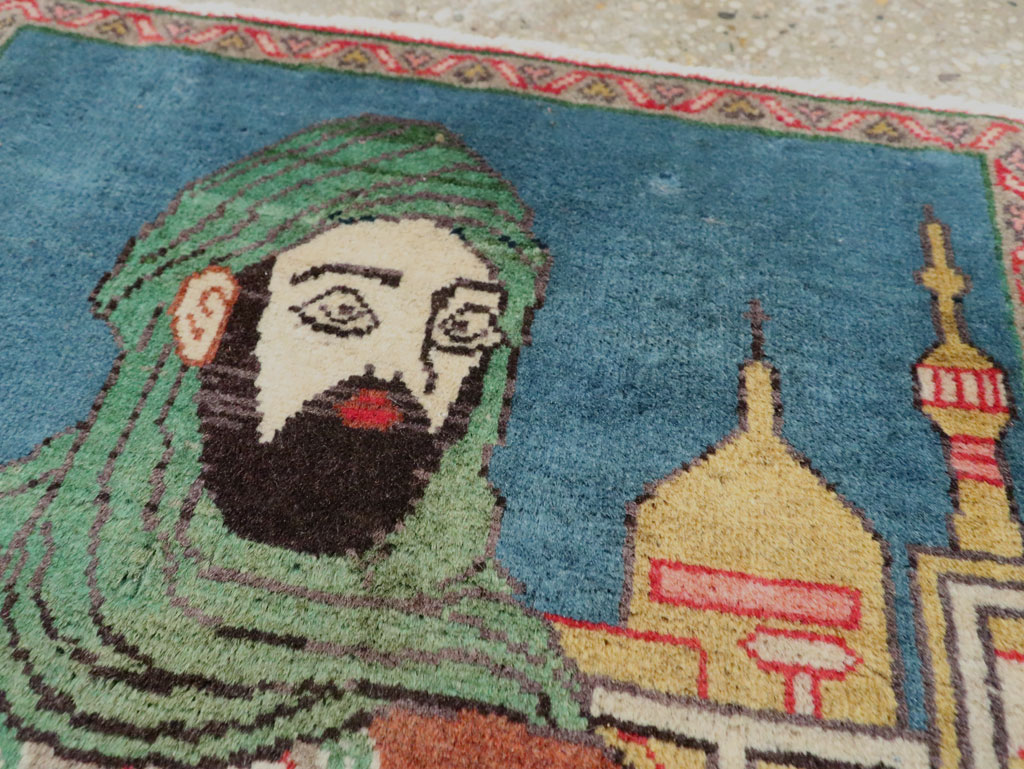 Vintage Persian Tabriz Pictorial Rug, No.27887 - Gsblank