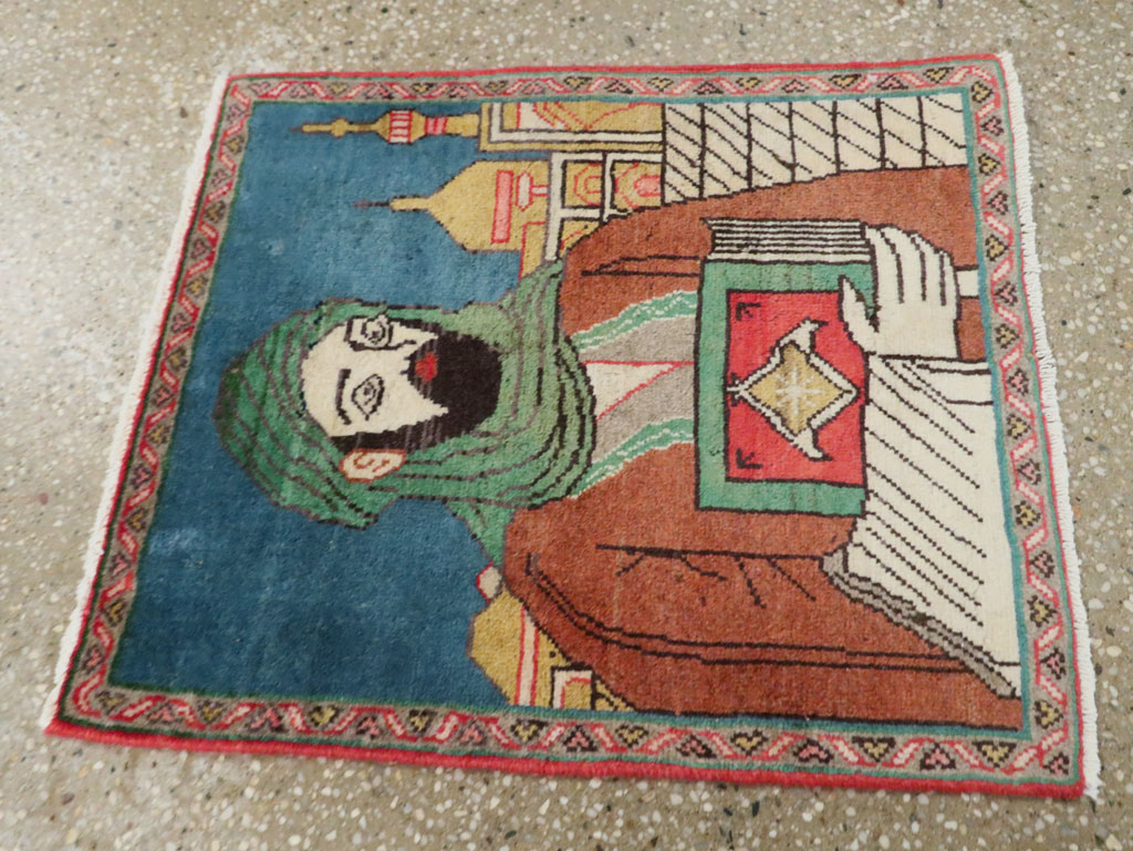 Vintage Persian Tabriz Pictorial Rug, No.27887 - Gsblank