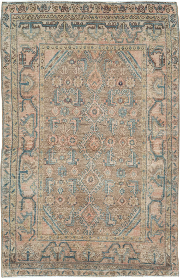 Vintage Persian Malayer Throw Rug, No.27895 - Gsblank