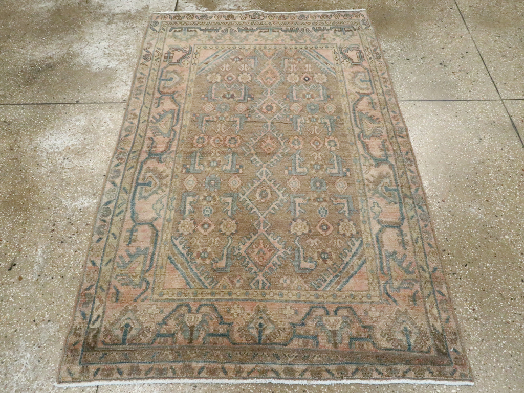 Vintage Persian Malayer Throw Rug, No.27895 - Gsblank