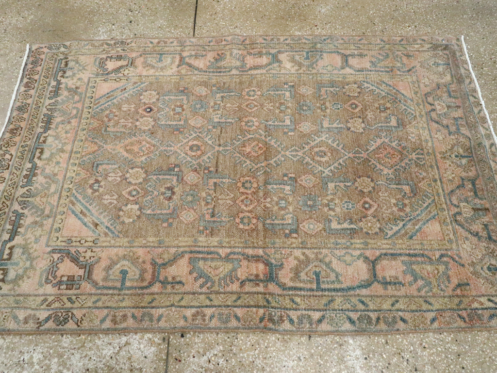Vintage Persian Malayer Throw Rug, No.27895 - Gsblank
