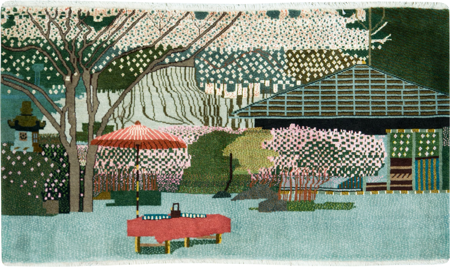 Vintage Persian Tabriz Pictorial Throw Rug, No.27914 - Gsblank