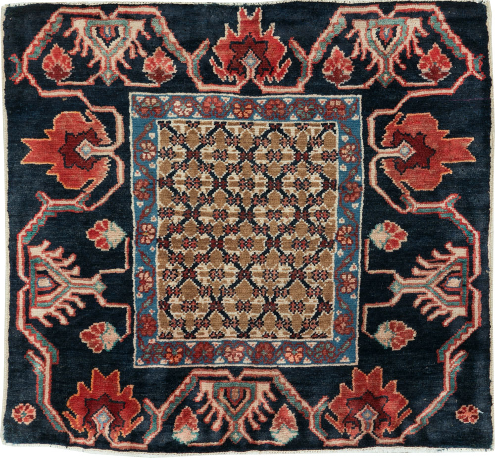 Vintage Persian Serab Square Throw Rug, No.27928 - Gsblank