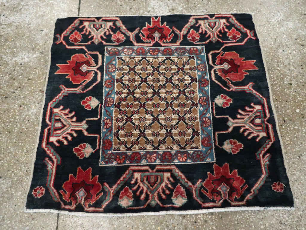 Vintage Persian Serab Square Throw Rug, No.27928 - Gsblank