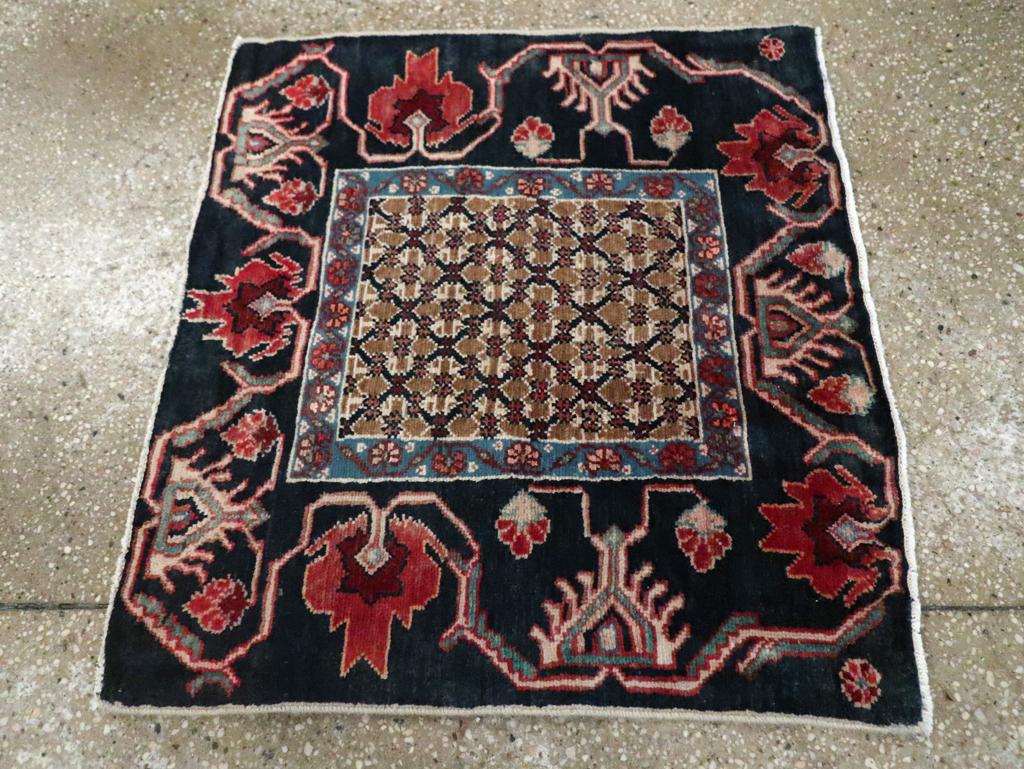 Vintage Persian Serab Square Throw Rug, No.27928 - Gsblank