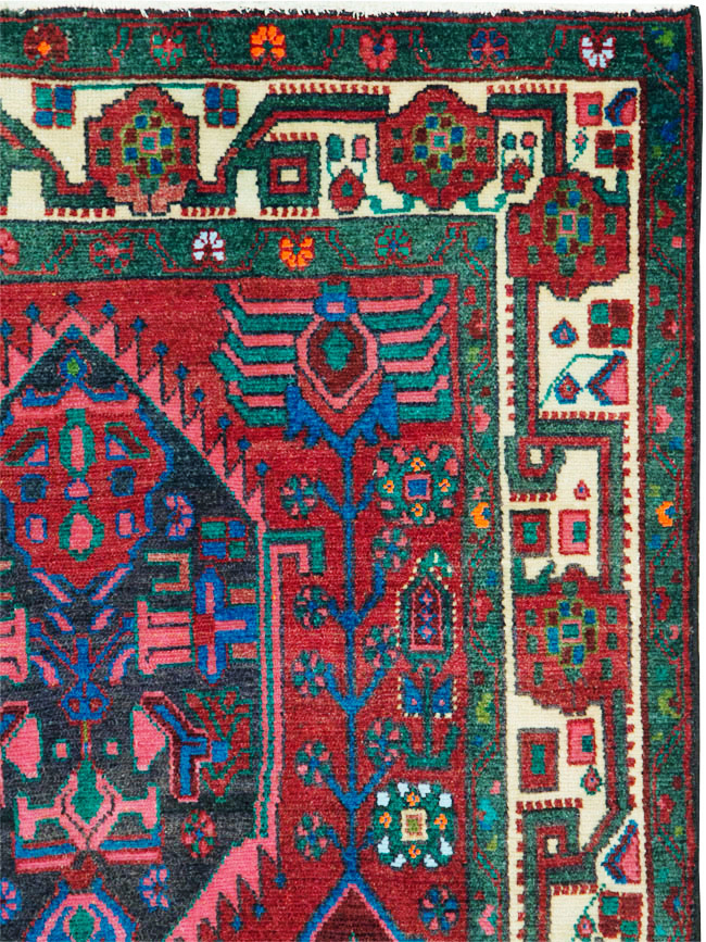 Vintage Persian Hamadan Accent Rug, No.27937 - Gsblank