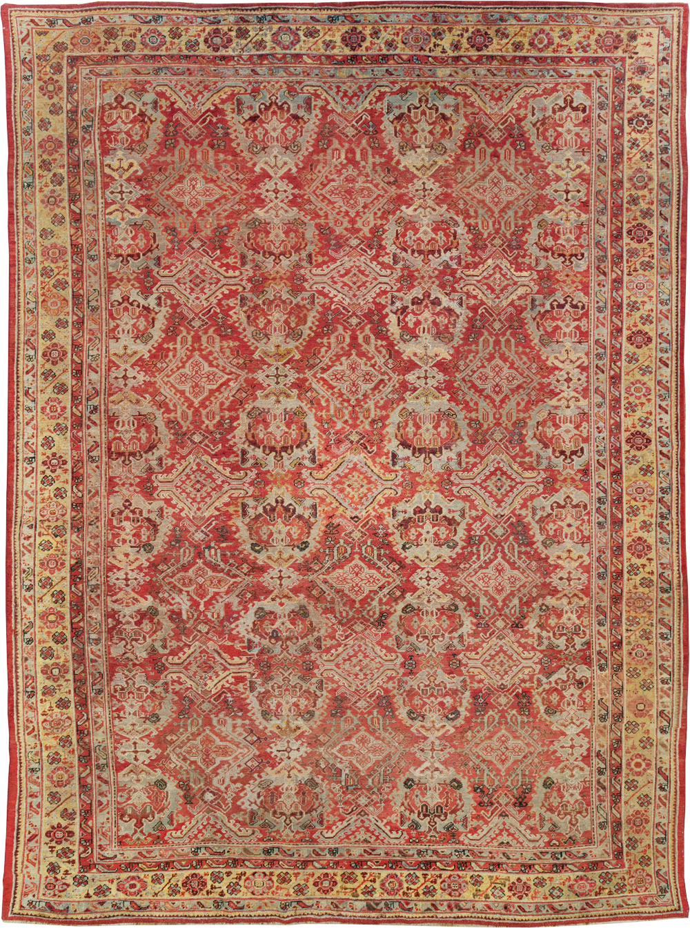 Antique Turkish Oushak Large Room Size Carpet, No.27944 - Gsblank