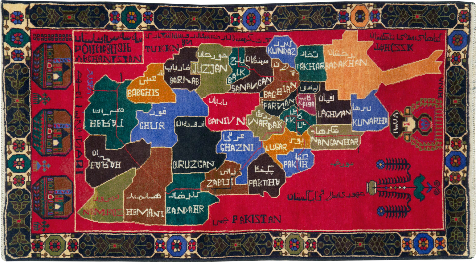 Vintage Scandinavian Map Rug, No.27945 - Gsblank