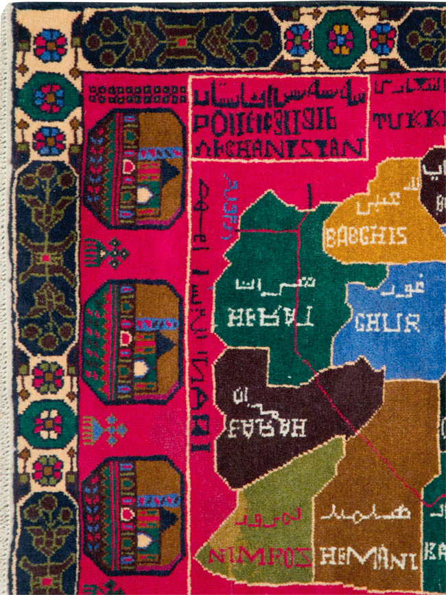 Vintage Scandinavian Map Rug, No.27945 - Gsblank