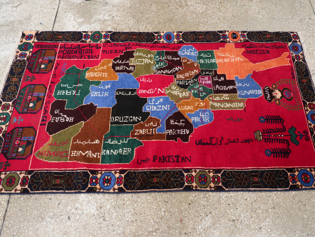 Vintage Scandinavian Map Rug, No.27945 - Gsblank