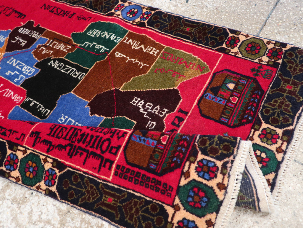 Vintage Scandinavian Map Rug, No.27945 - Gsblank