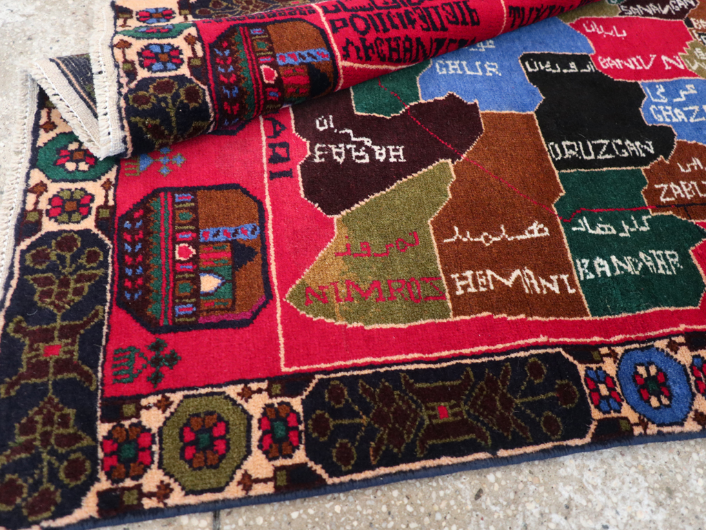 Vintage Scandinavian Map Rug, No.27945 - Gsblank