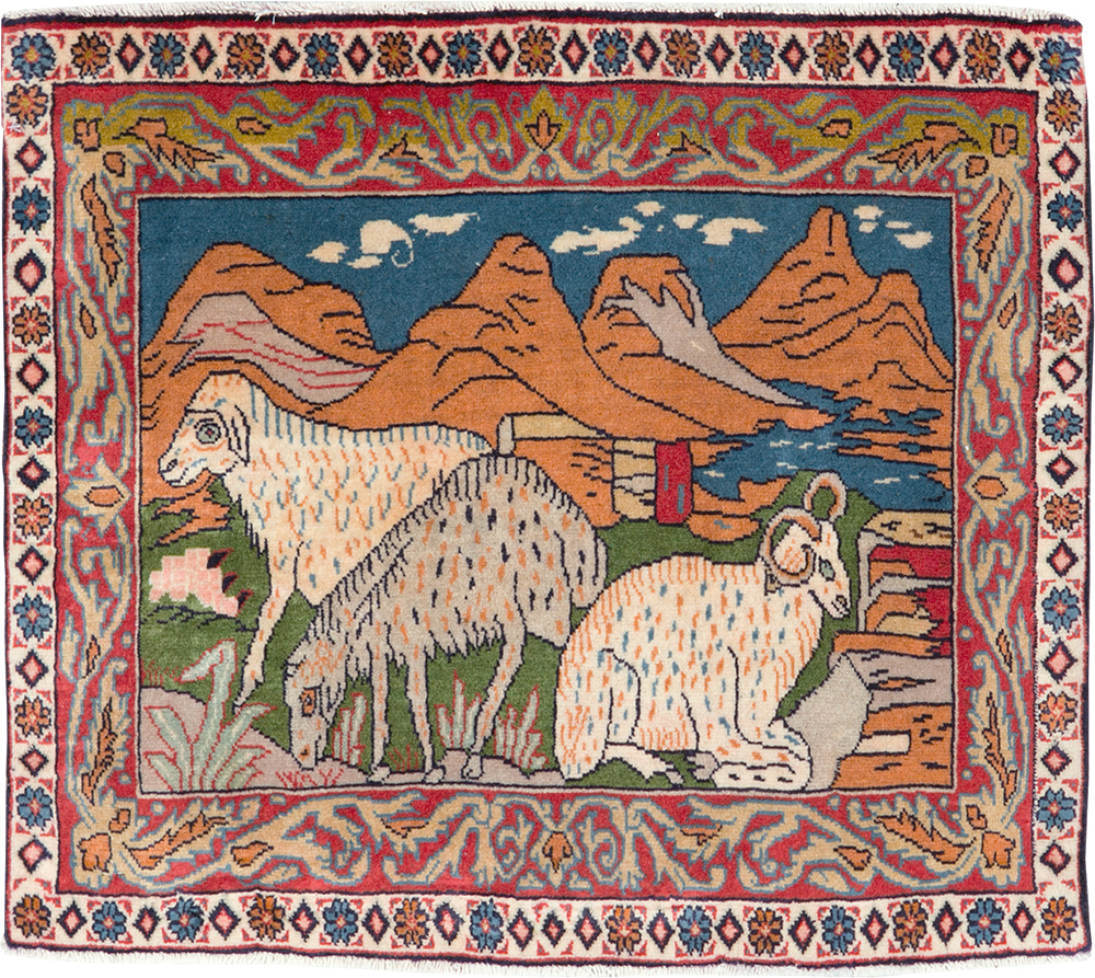 Vintage Persian Sarouk Rug, No.27988 - Gsblank