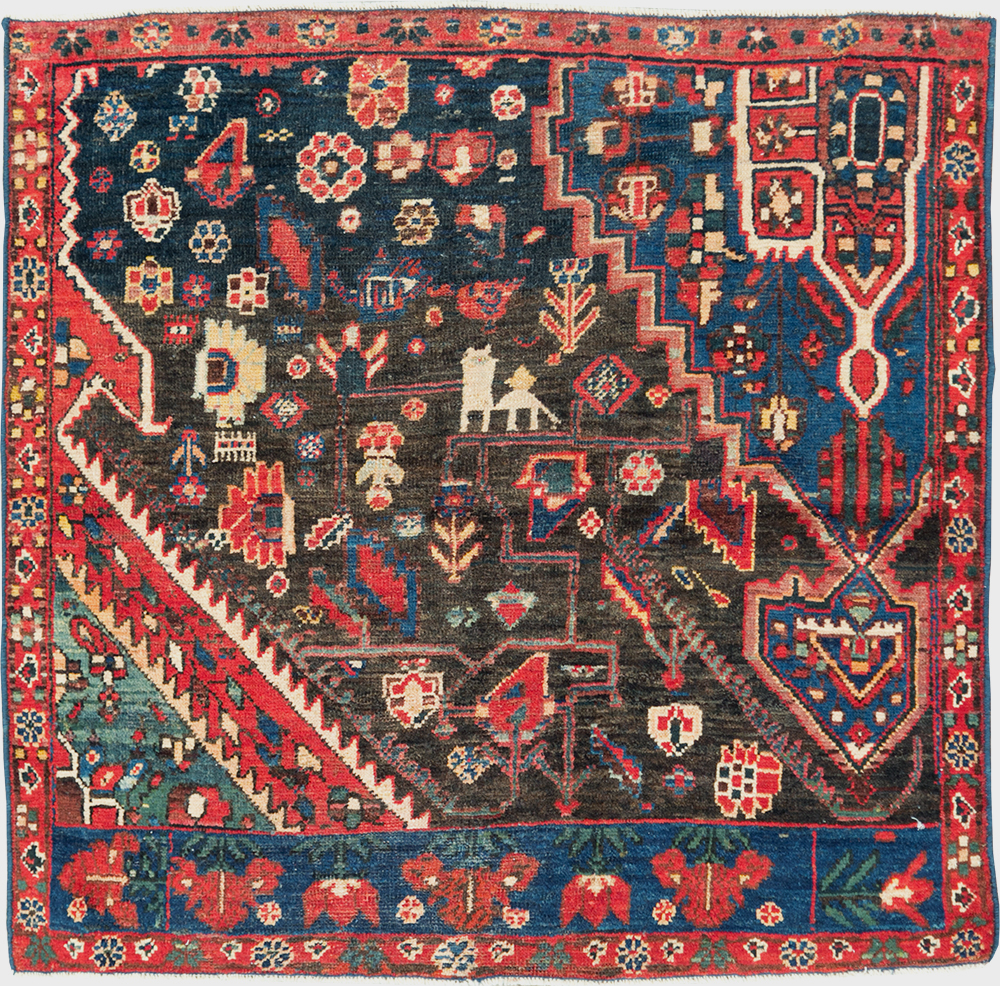Vintage Persian Afshar Wagireh Rug, No.27997 - Gsblank