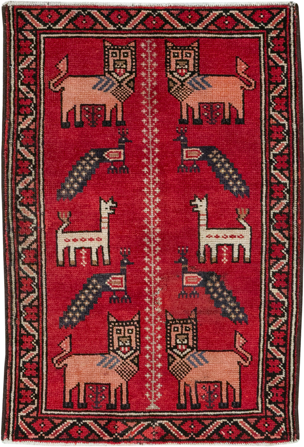 Vintage Persian Baluch Pictorial Rug, No.28001 - Gsblank