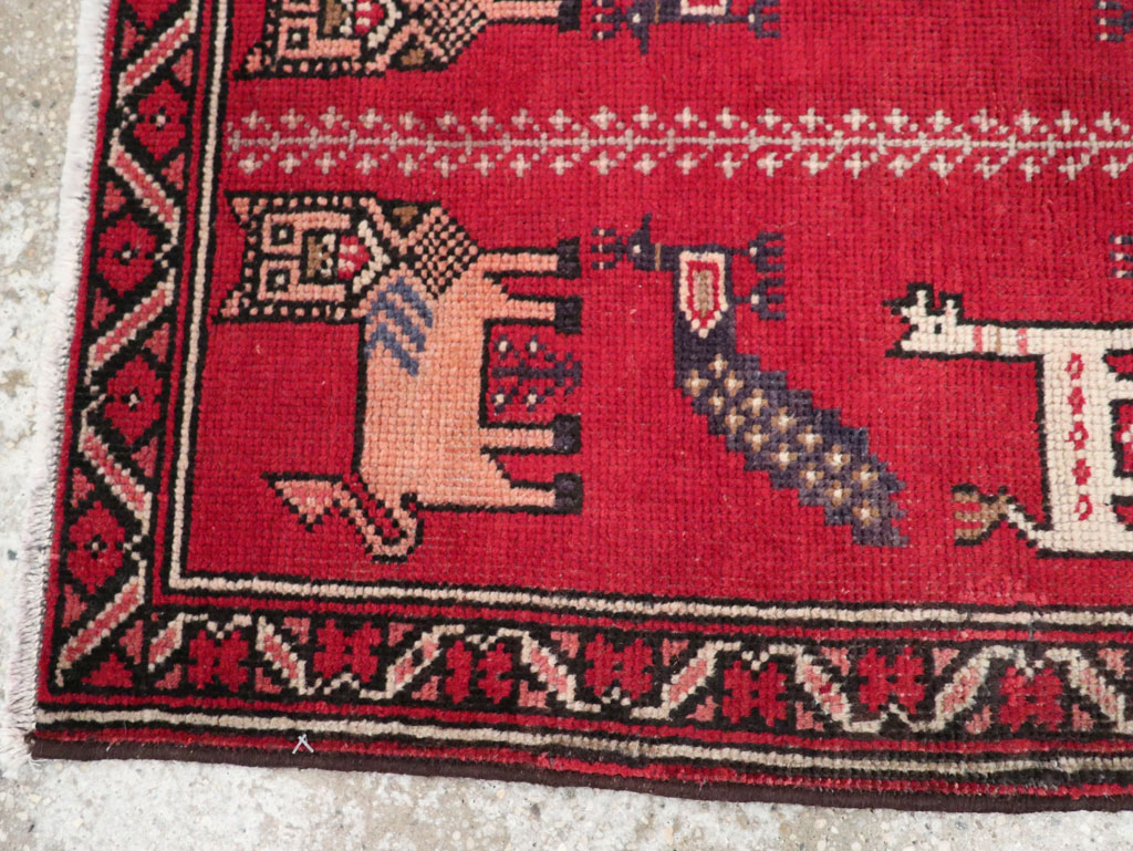 Vintage Persian Baluch Pictorial Rug, No.28001 - Gsblank