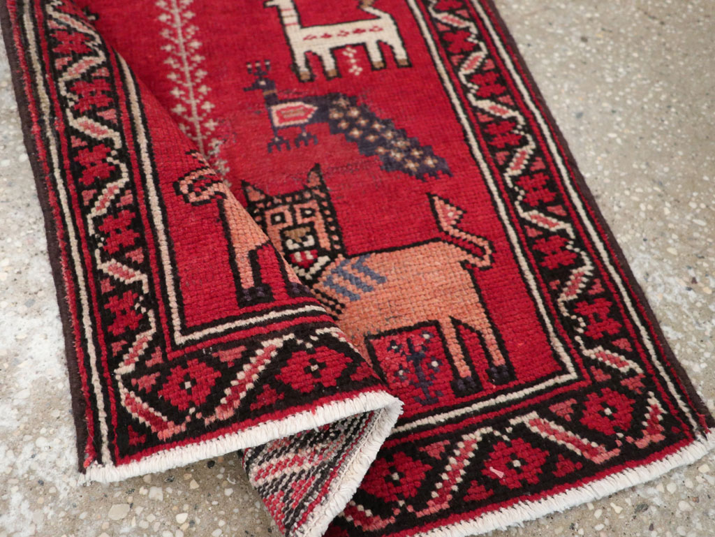 Vintage Persian Baluch Pictorial Rug, No.28001 - Gsblank