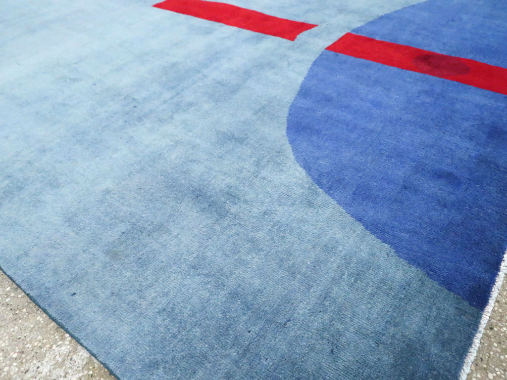 Vintage Persian Art Deco Inspired Mahal Accent Carpet, No.28002 - Gsblank