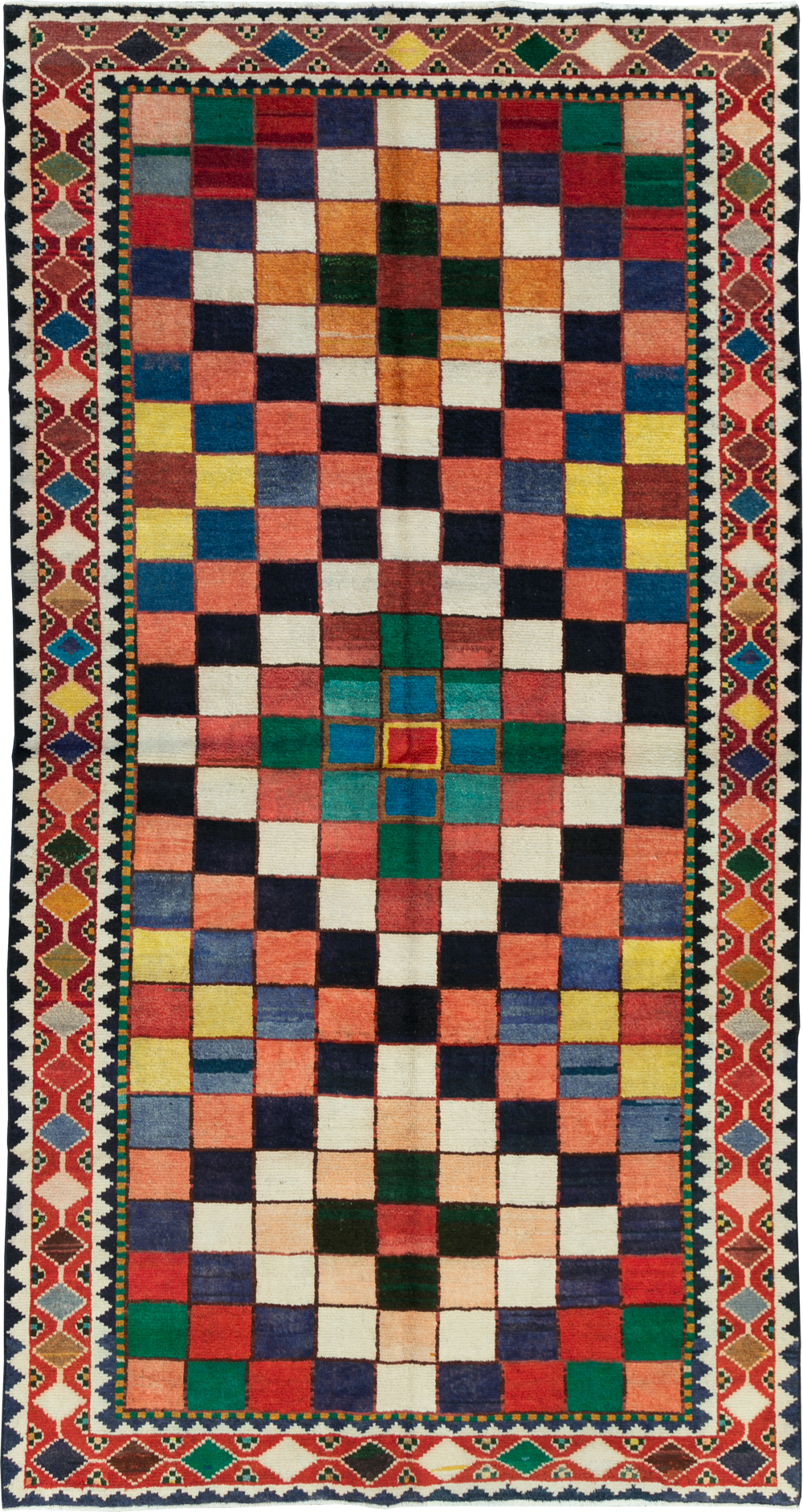 Vintage Persian Gabbeh Accent Rug (Pair: 1 of 2), No.28007 - Gsblank