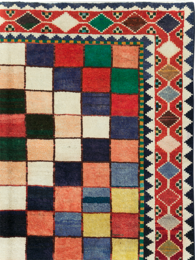 Vintage Persian Gabbeh Accent Rug (Pair: 1 of 2), No.28007 - Gsblank