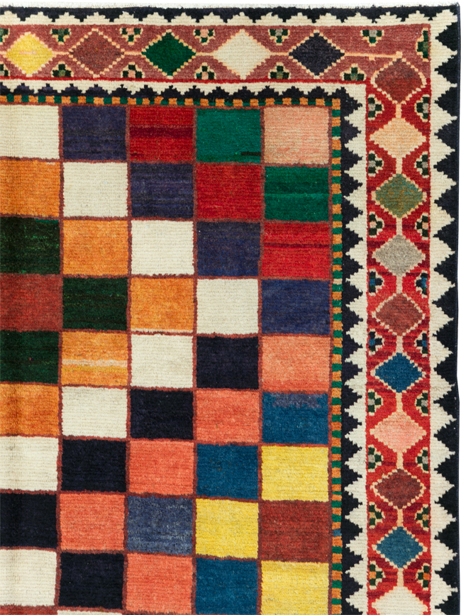 Vintage Persian Gabbeh Accent Rug (Pair: 1 of 2), No.28007 - Gsblank