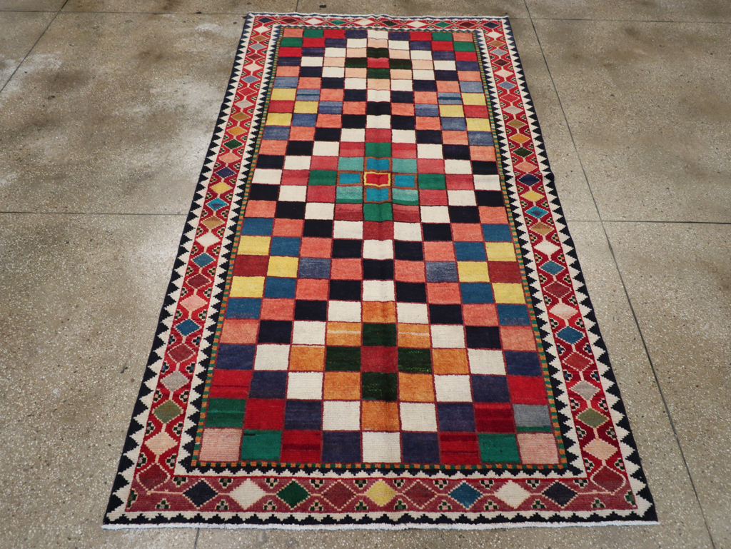 Vintage Persian Gabbeh Accent Rug (Pair: 1 of 2), No.28007 - Gsblank