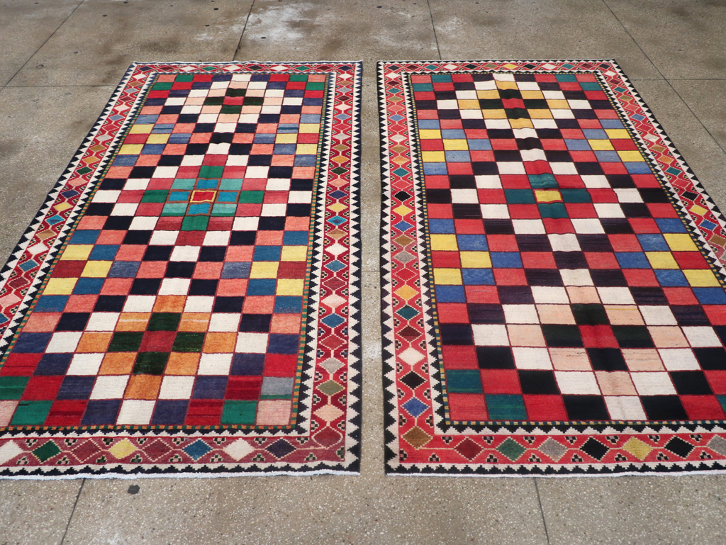 Vintage Persian Gabbeh Accent Rug (Pair: 1 of 2), No.28007 - Gsblank