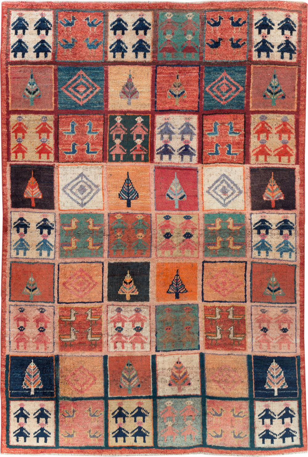 Vintage Persian Gabbeh Rug, No.28010 - Gsblank