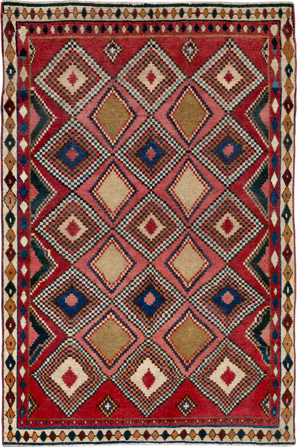 Antique Persian Gabbeh Accent Rug, No.28011 - Gsblank