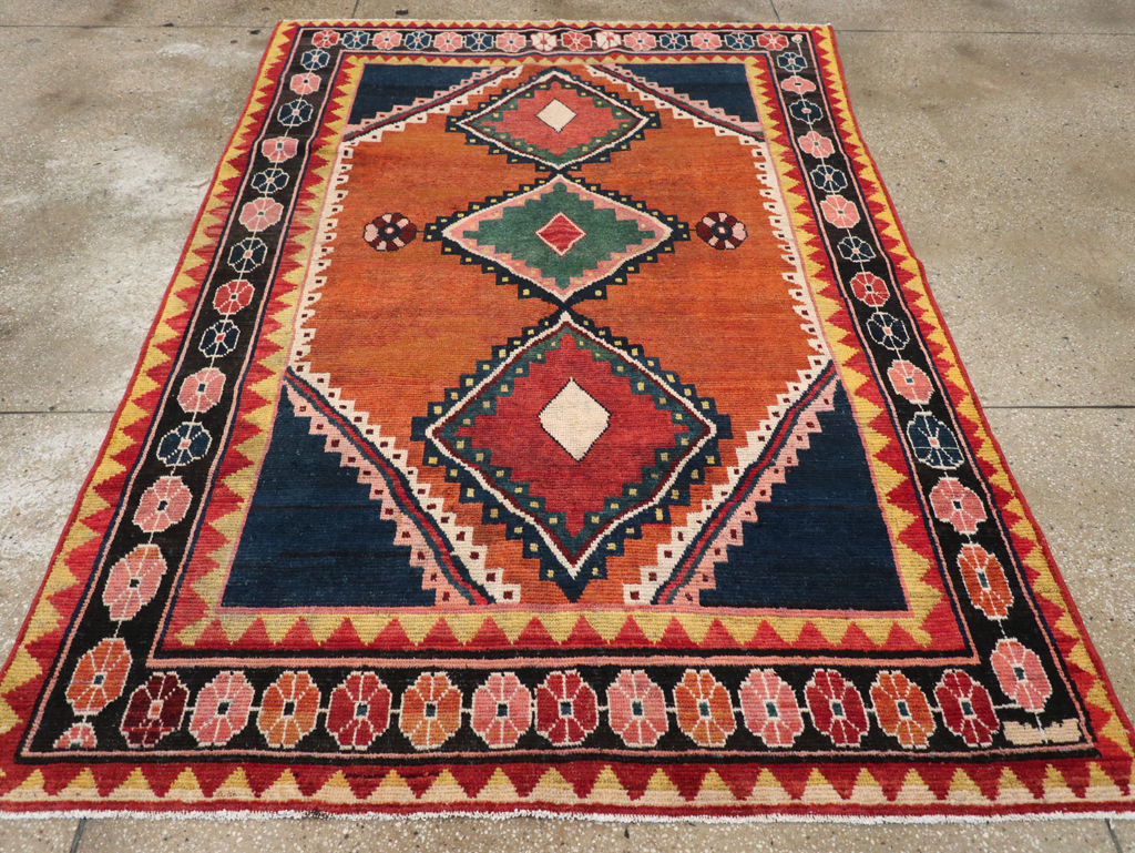 Vintage Persian Gabbeh Accent Rug, No.28012 - Gsblank