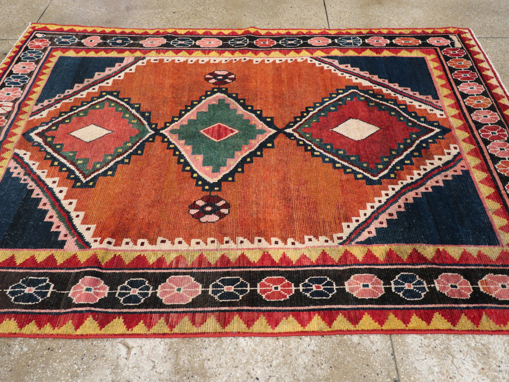 Vintage Persian Gabbeh Accent Rug, No.28012 - Gsblank