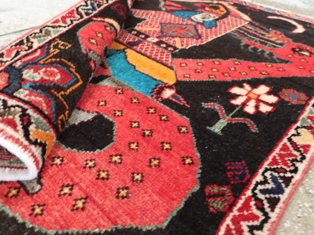 Vintage Persian Hamadan Pictorial Rug (Pair: 1 of 2), No.28017 - Gsblank