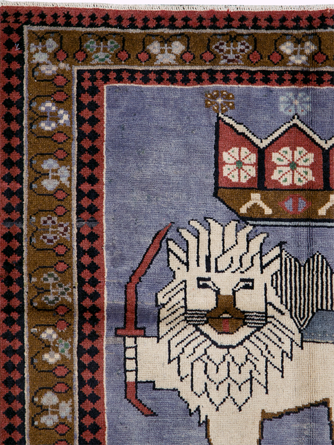 Vintage Pictorial Hamadan Rug, No.28020 - Gsblank