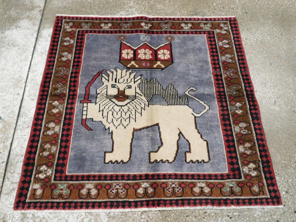 Vintage Pictorial Hamadan Rug, No.28020 - Gsblank