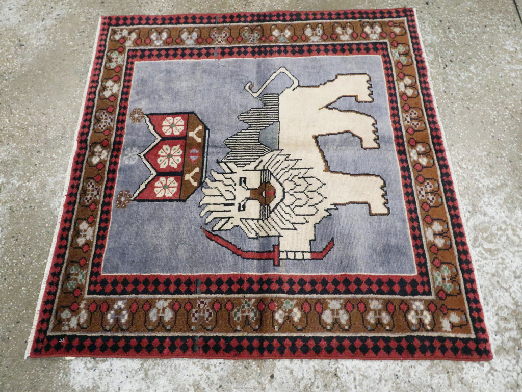 Vintage Pictorial Hamadan Rug, No.28020 - Gsblank