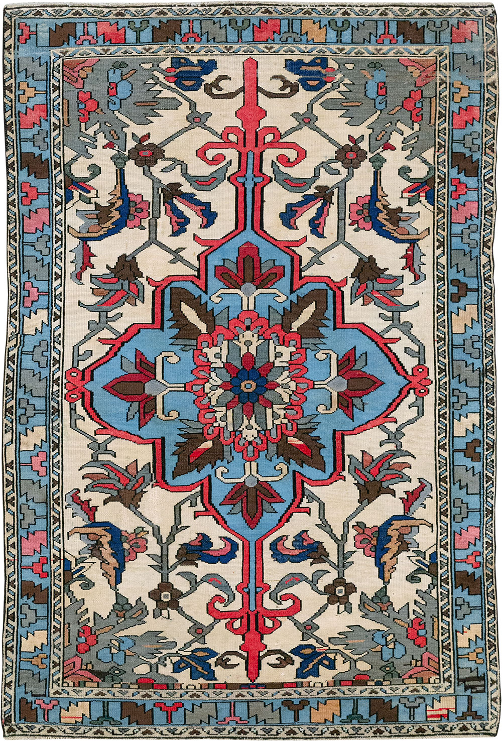 Vintage Persian Hamadan Throw Rug, No.28021 - Gsblank