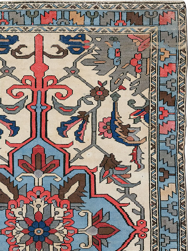 Vintage Persian Hamadan Throw Rug, No.28021 - Gsblank