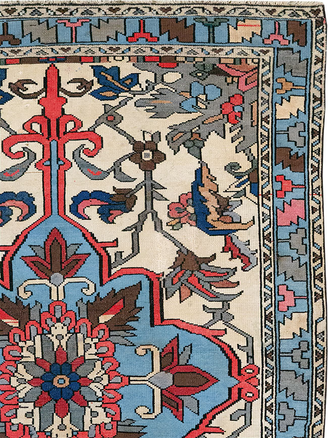 Vintage Persian Hamadan Throw Rug, No.28021 - Gsblank