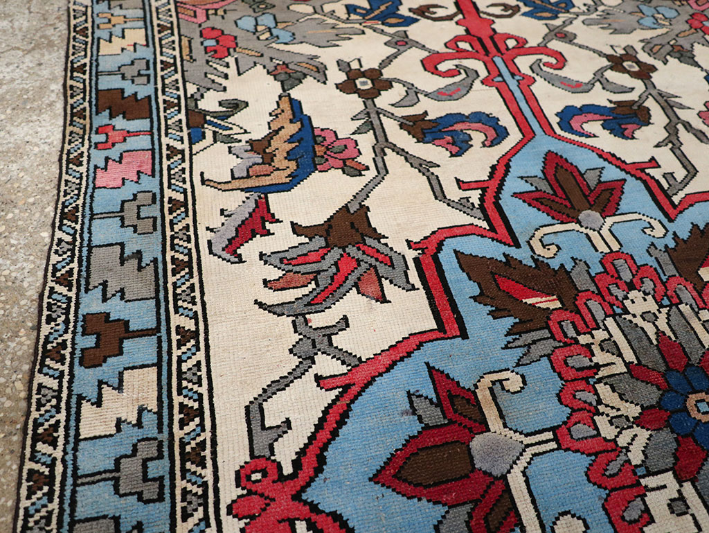 Vintage Persian Hamadan Throw Rug, No.28021 - Gsblank